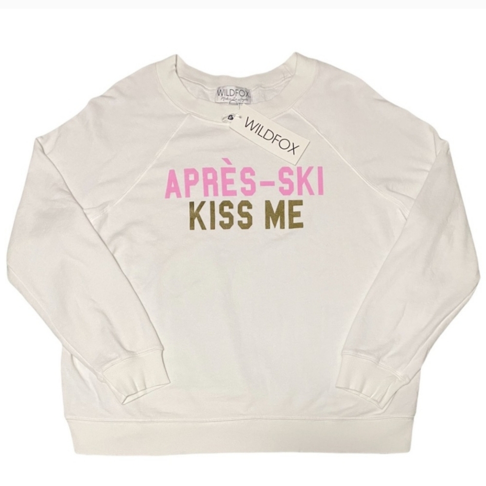 NWT Women's Wildfox Après-Ski Kiss Me Sweatshirt - Picture 2 of 8
